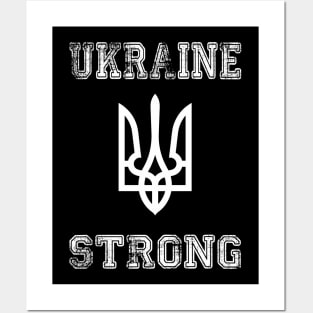 Ukraine Strong Distressed Graffiti Flag Posters and Art